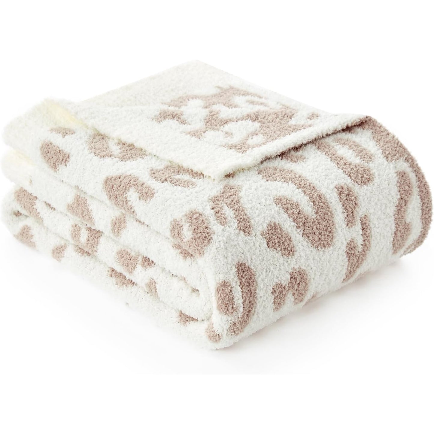 BOKYAN Leopard Throw Blanket for Couch Bed Sofa 50x60 inches, Reversible Beige Leopard Blanket Ultra Soft Cozy Blankets for Women Mothers Birthday Gifts